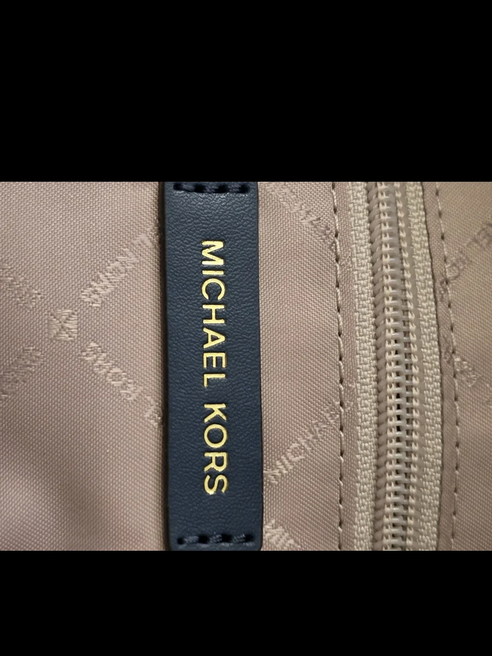 New Michael Kors Men's Navy MK Signature Logo Backpack